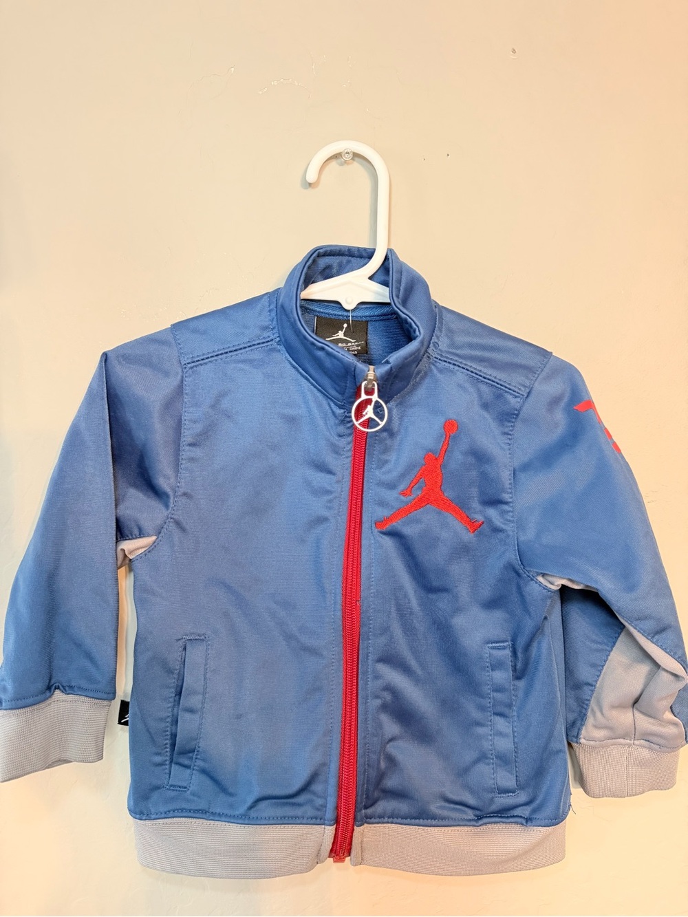 Toddler Jordan Zip-Up Track Jacket - Blue with Red Accents-18 month